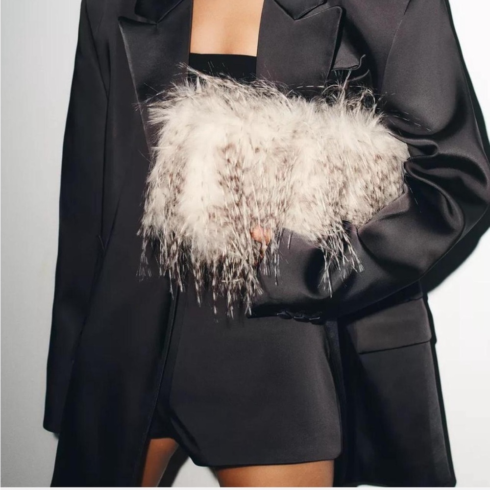 Zara faux fur clutch